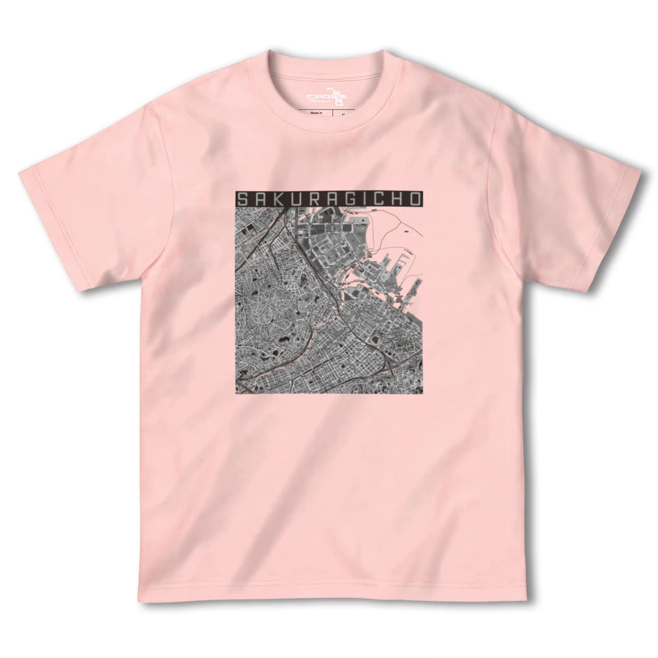 【桜木町(神奈川県)】地図柄ヘビーウェイトTシャツ