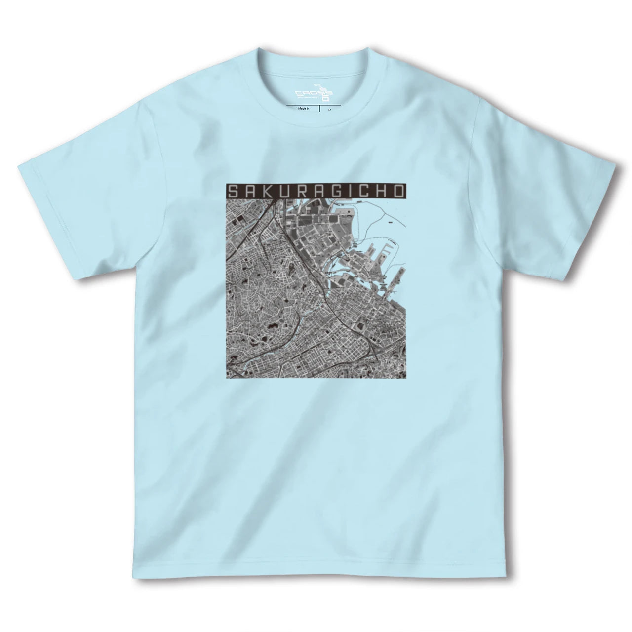 【桜木町(神奈川県)】地図柄ヘビーウェイトTシャツ
