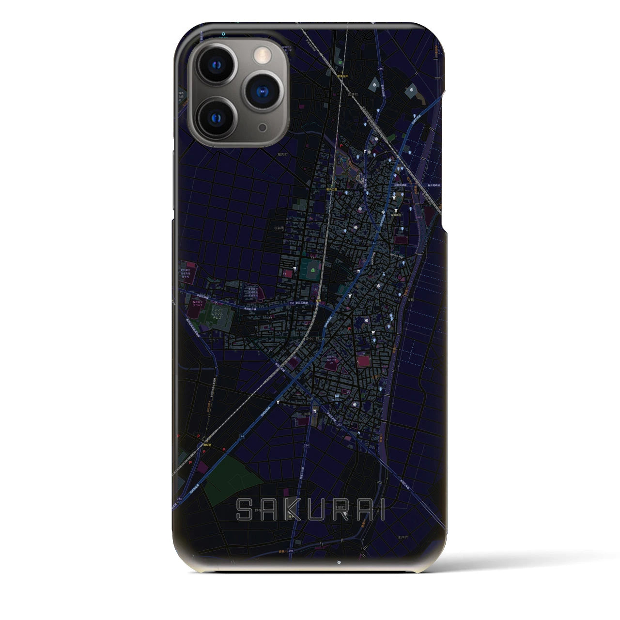【桜井(愛知県)】地図柄iPhoneケース(バックカバータイプ)