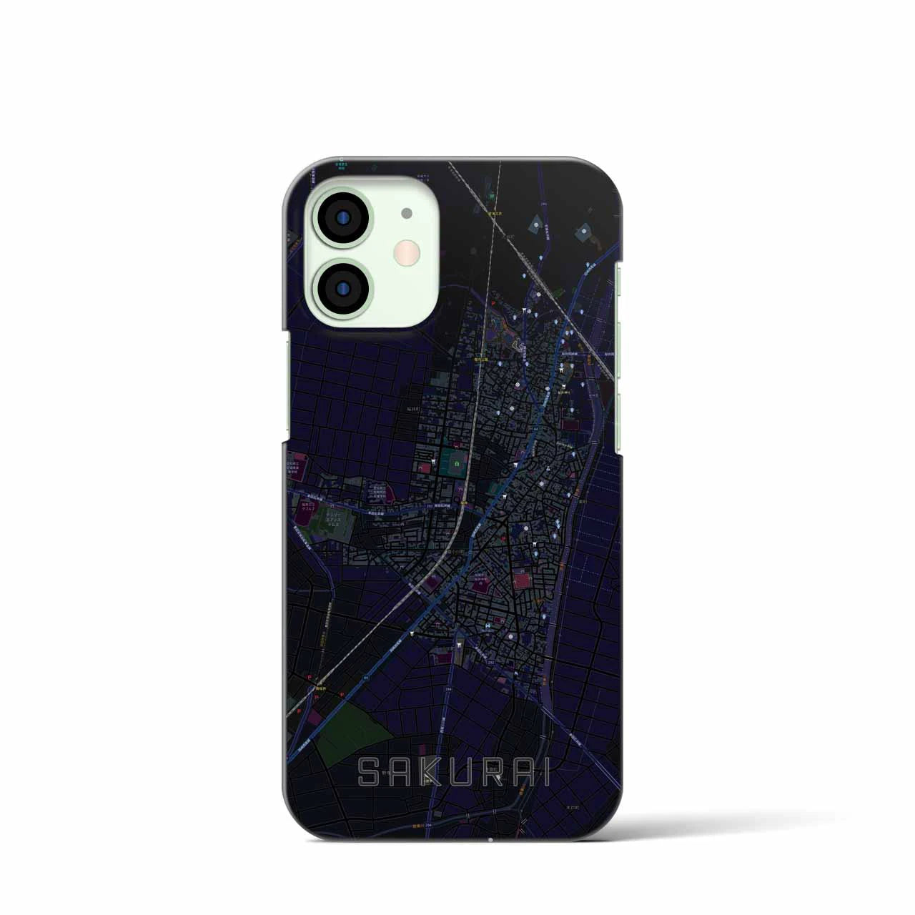 【桜井(愛知県)】地図柄iPhoneケース(バックカバータイプ)