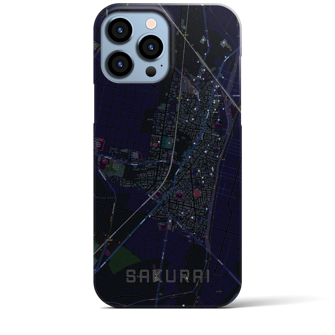 【桜井(愛知県)】地図柄iPhoneケース(バックカバータイプ)