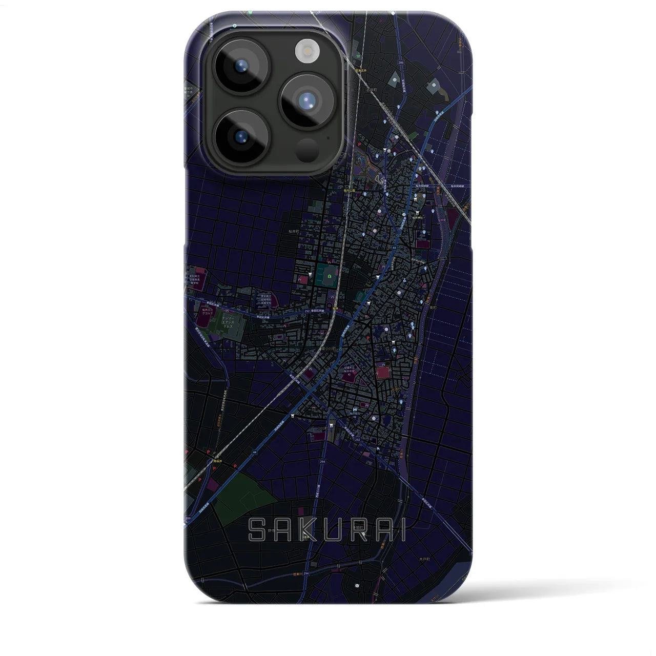 【桜井(愛知県)】地図柄iPhoneケース(バックカバータイプ)