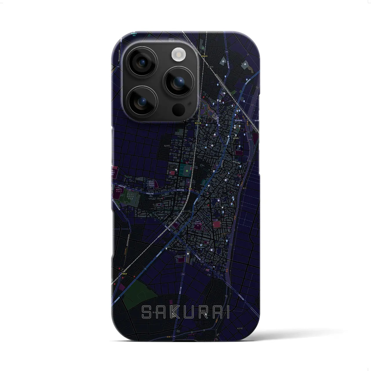 【桜井(愛知県)】地図柄iPhoneケース(バックカバータイプ)