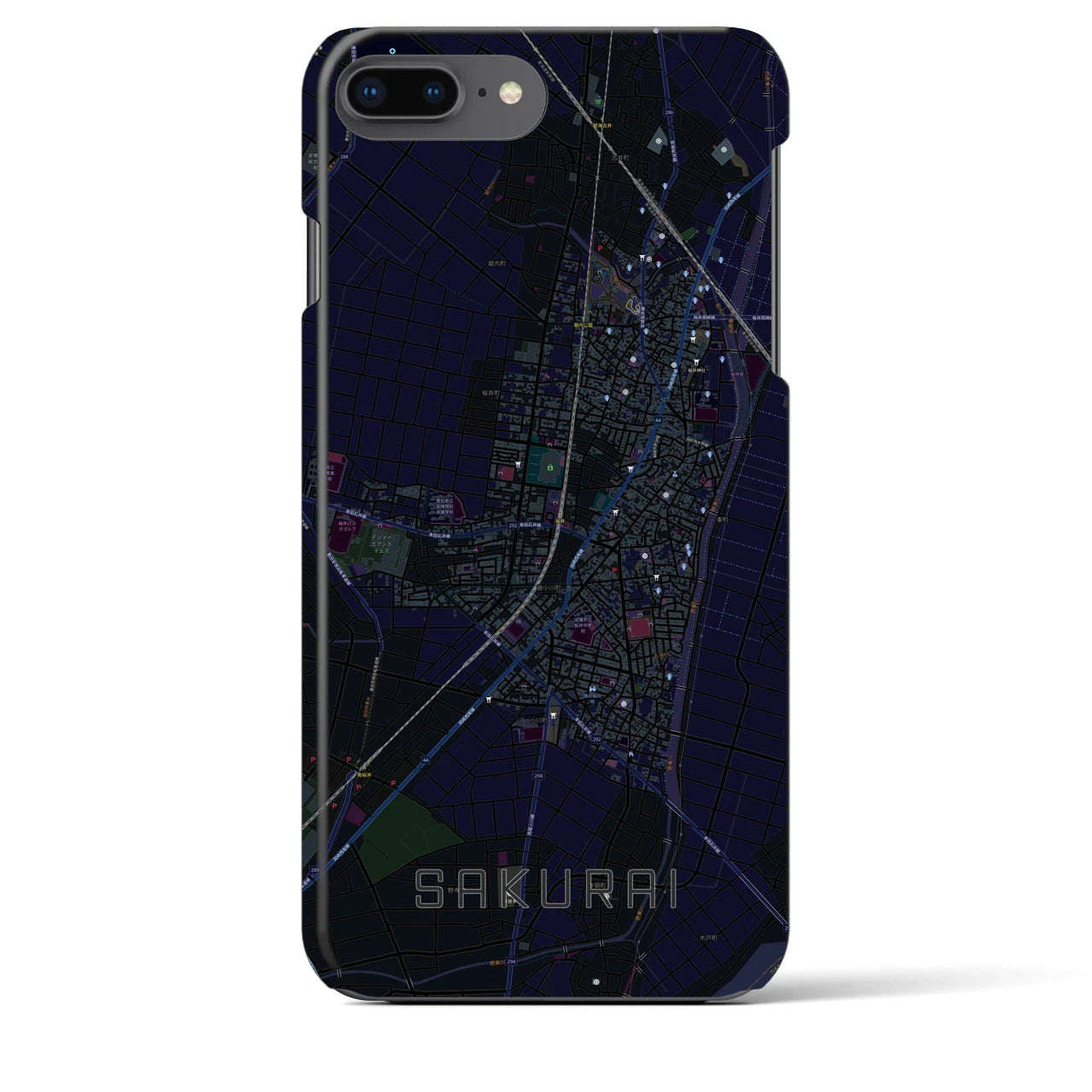 【桜井(愛知県)】地図柄iPhoneケース(バックカバータイプ)