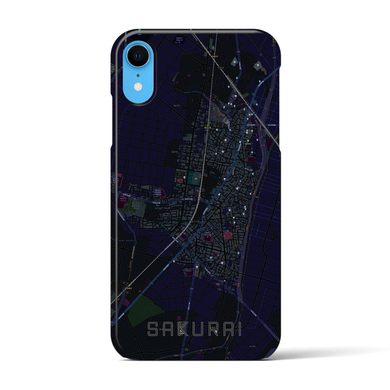 【桜井(愛知県)】地図柄iPhoneケース(バックカバータイプ)