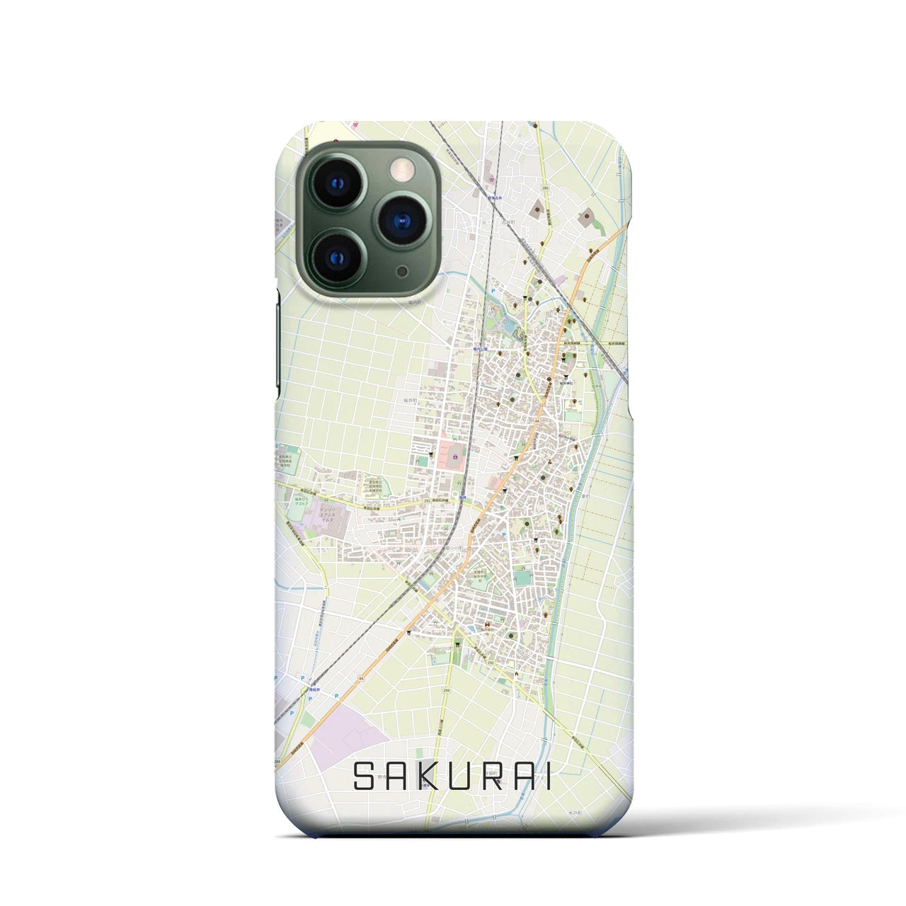 【桜井(愛知県)】地図柄iPhoneケース(バックカバータイプ)