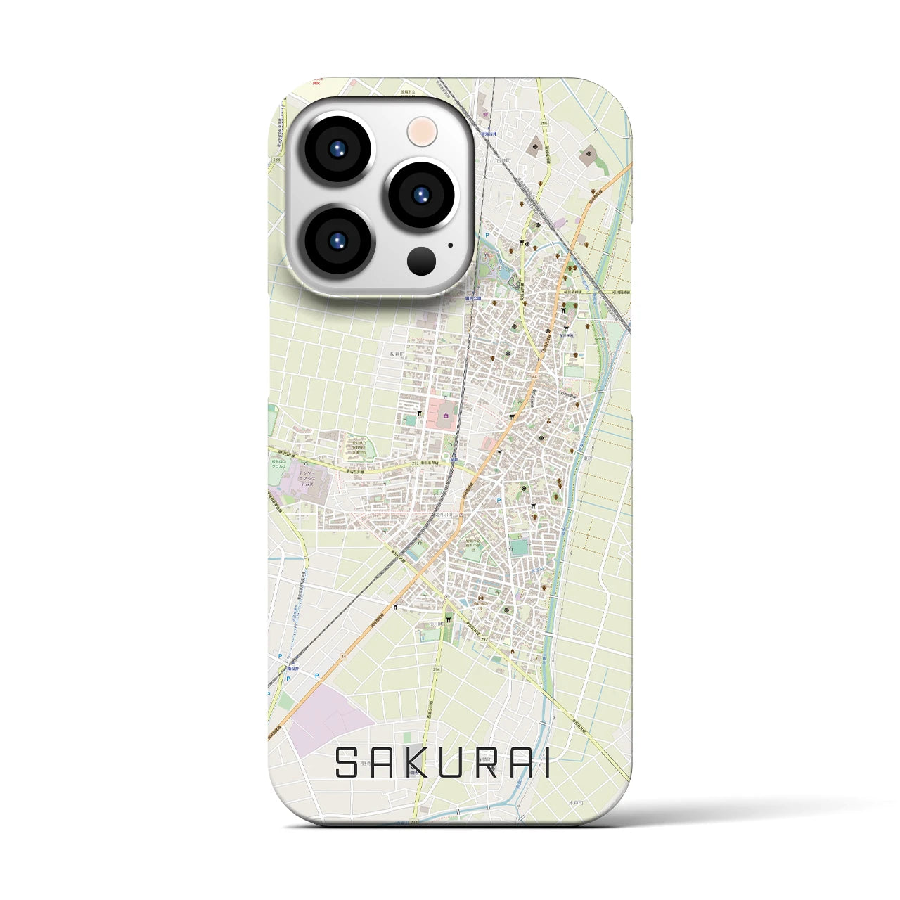 【桜井(愛知県)】地図柄iPhoneケース(バックカバータイプ)