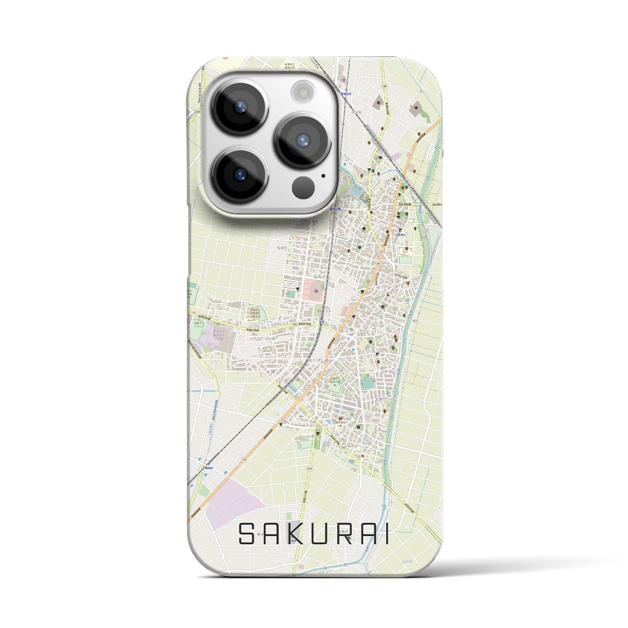 【桜井(愛知県)】地図柄iPhoneケース(バックカバータイプ)