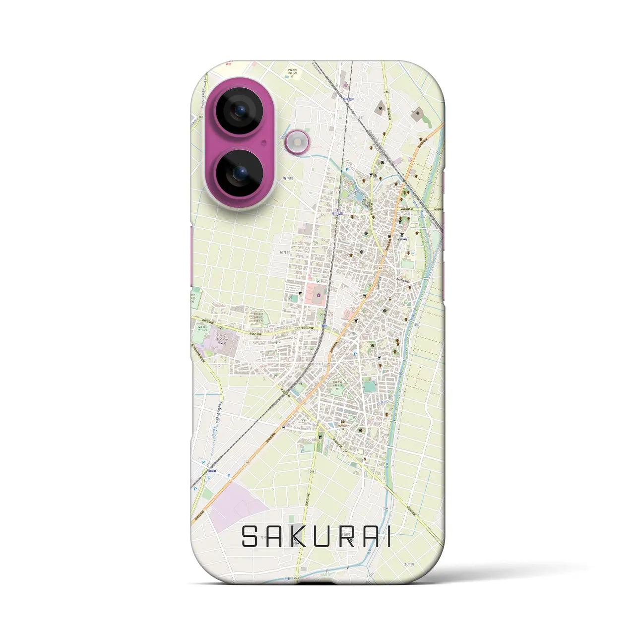 【桜井(愛知県)】地図柄iPhoneケース(バックカバータイプ)