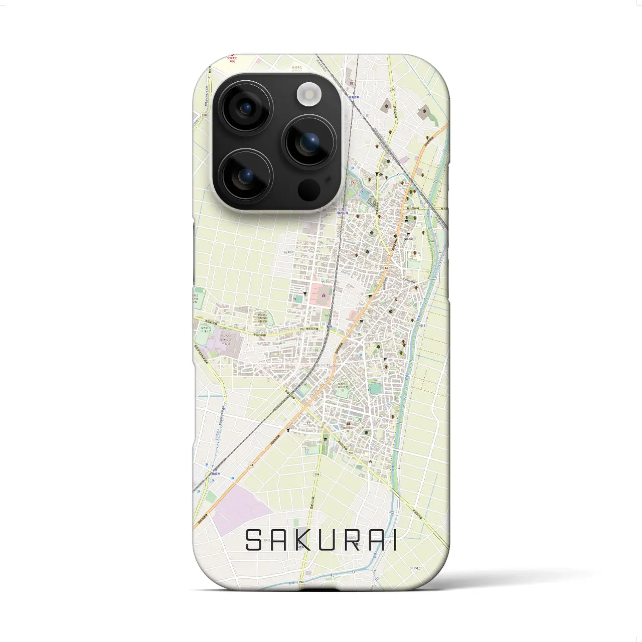 【桜井(愛知県)】地図柄iPhoneケース(バックカバータイプ)
