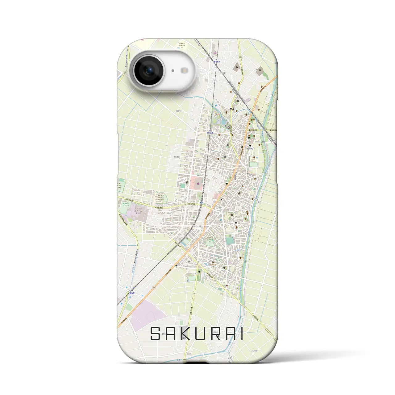 【桜井(愛知県)】地図柄iPhoneケース(バックカバータイプ)