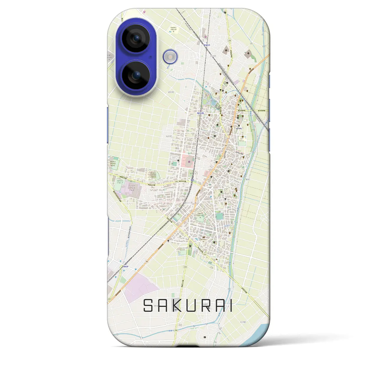 【桜井(愛知県)】地図柄iPhoneケース(バックカバータイプ)ナチュラル・iPhone 16 Pro Max 用