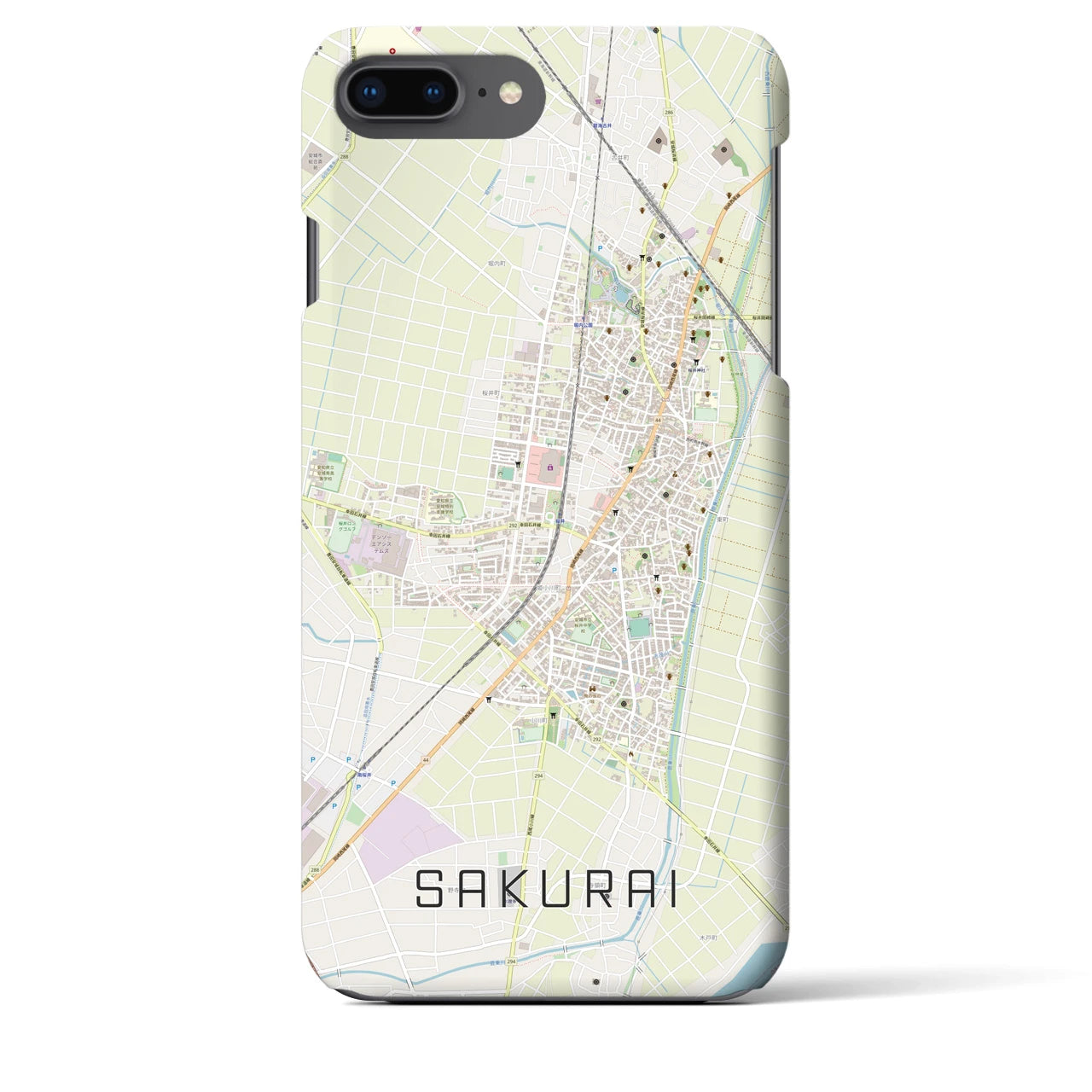 【桜井(愛知県)】地図柄iPhoneケース(バックカバータイプ)