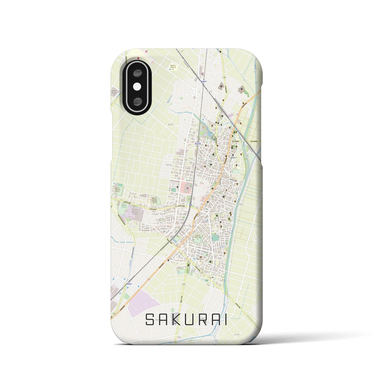 【桜井(愛知県)】地図柄iPhoneケース(バックカバータイプ)