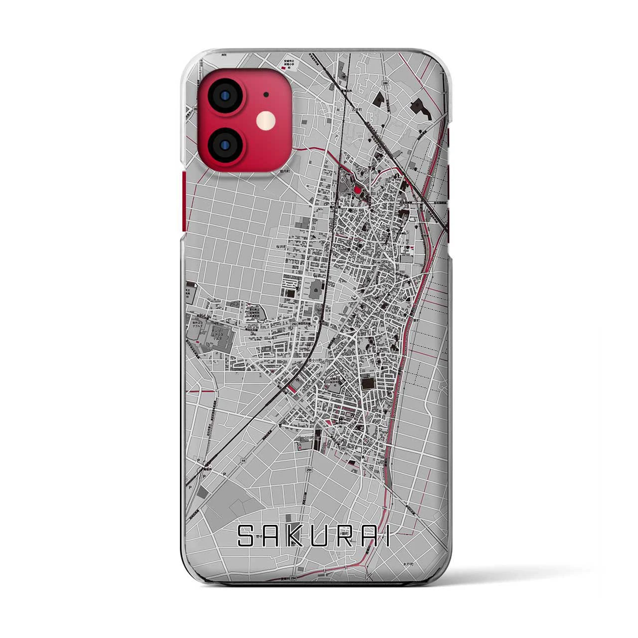 【桜井(愛知県)】地図柄iPhoneケース(クリアタイプ)