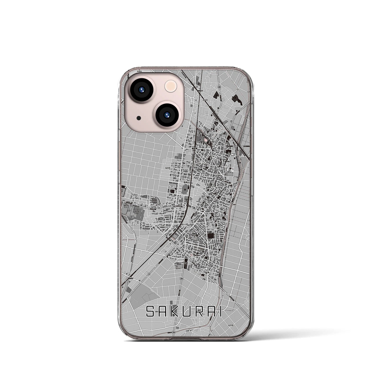 【桜井(愛知県)】地図柄iPhoneケース(クリアタイプ)