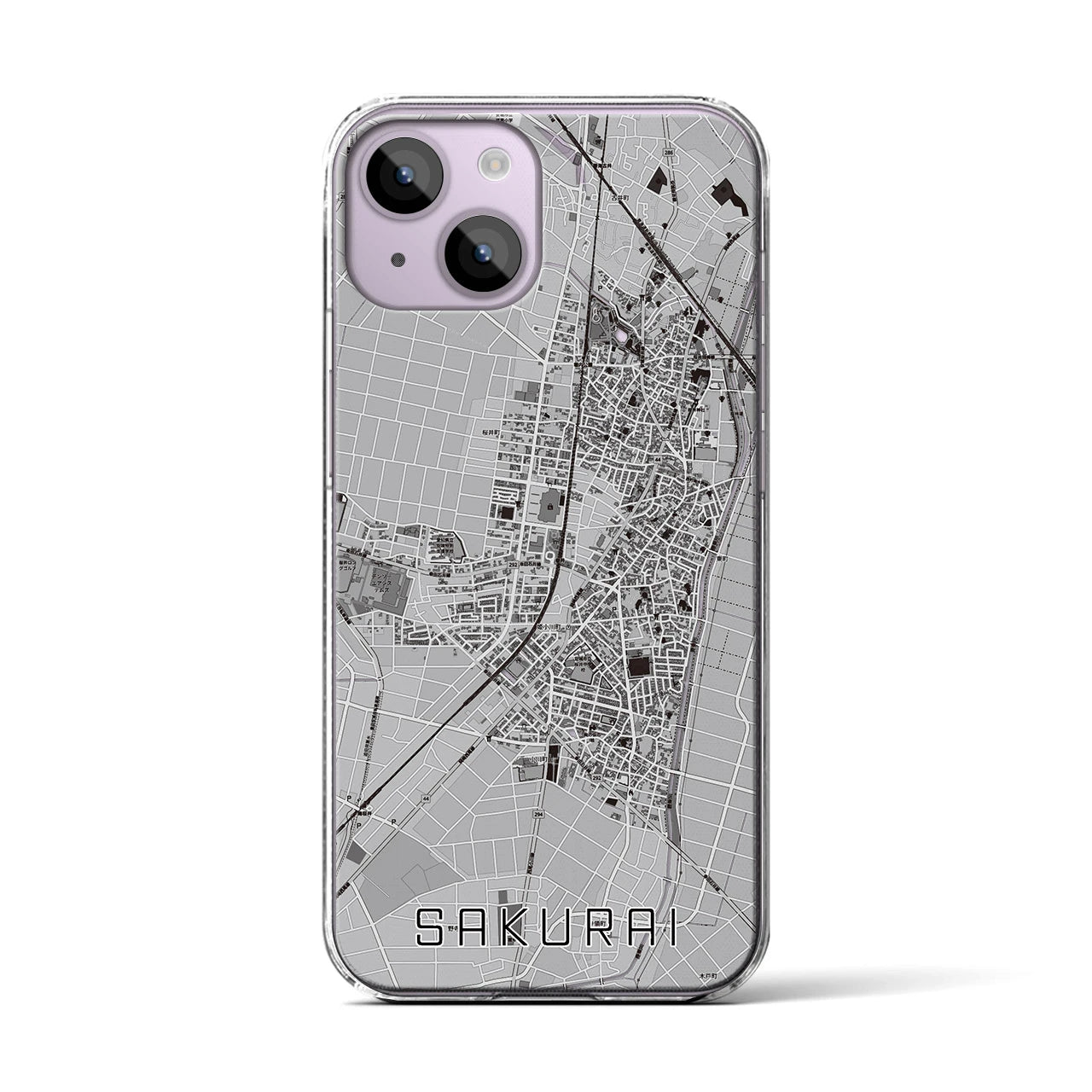 【桜井(愛知県)】地図柄iPhoneケース(クリアタイプ)