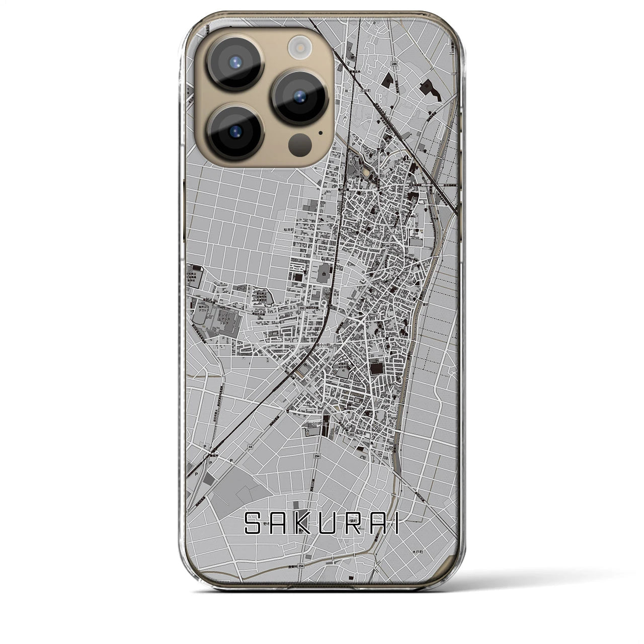 【桜井(愛知県)】地図柄iPhoneケース(クリアタイプ)