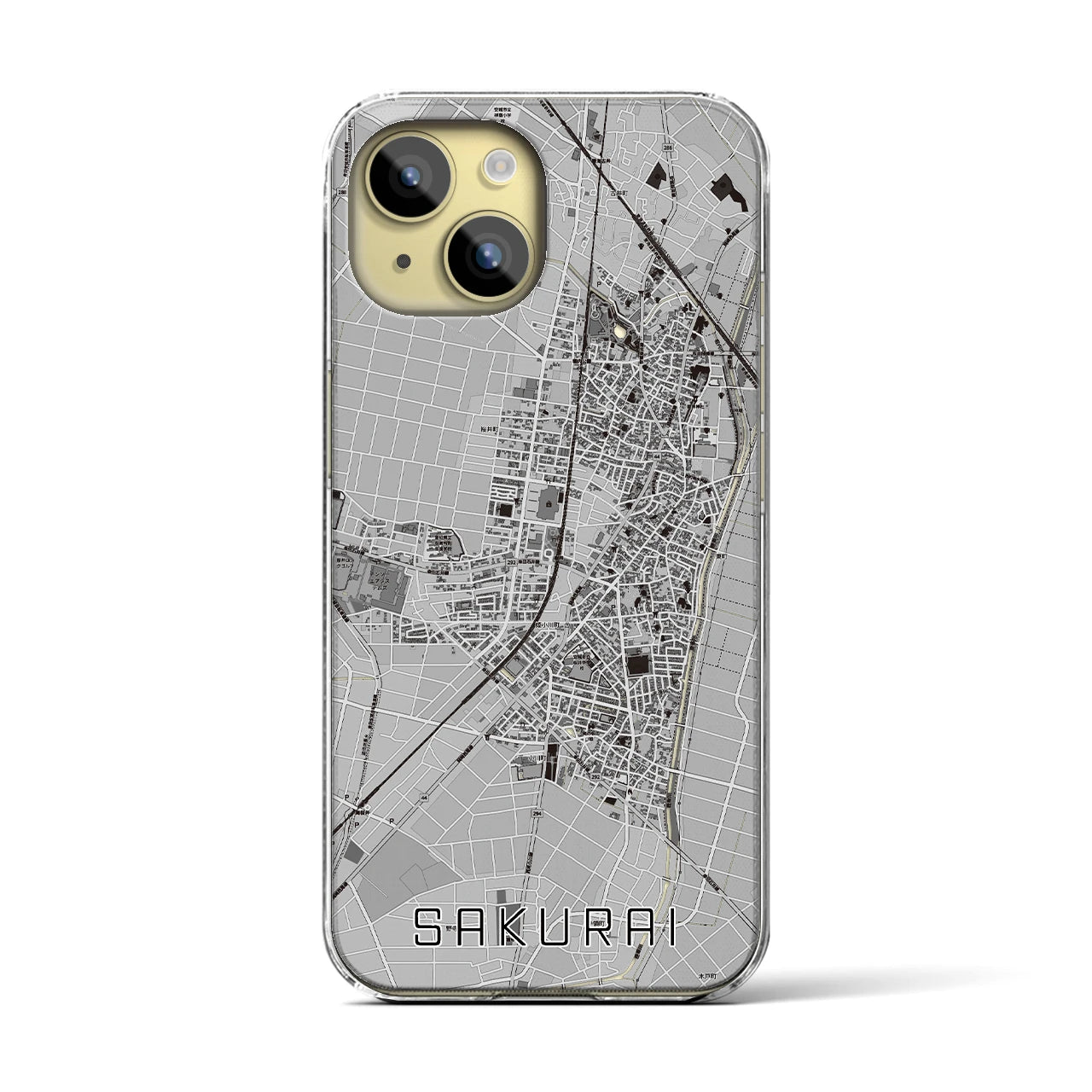 【桜井(愛知県)】地図柄iPhoneケース(クリアタイプ)