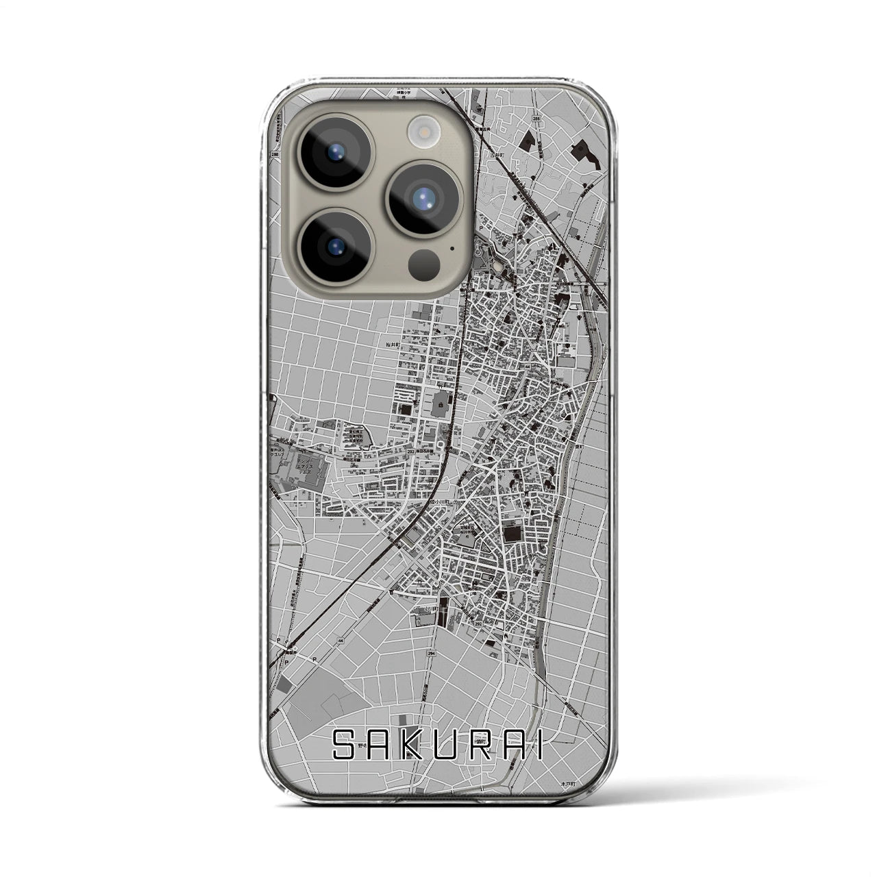 【桜井(愛知県)】地図柄iPhoneケース(クリアタイプ)