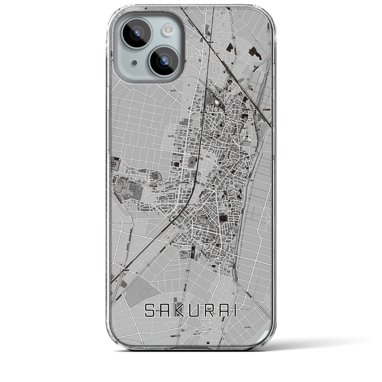 【桜井(愛知県)】地図柄iPhoneケース(クリアタイプ)