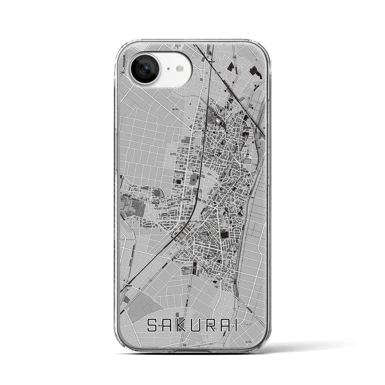 【桜井(愛知県)】地図柄iPhoneケース(クリアタイプ)