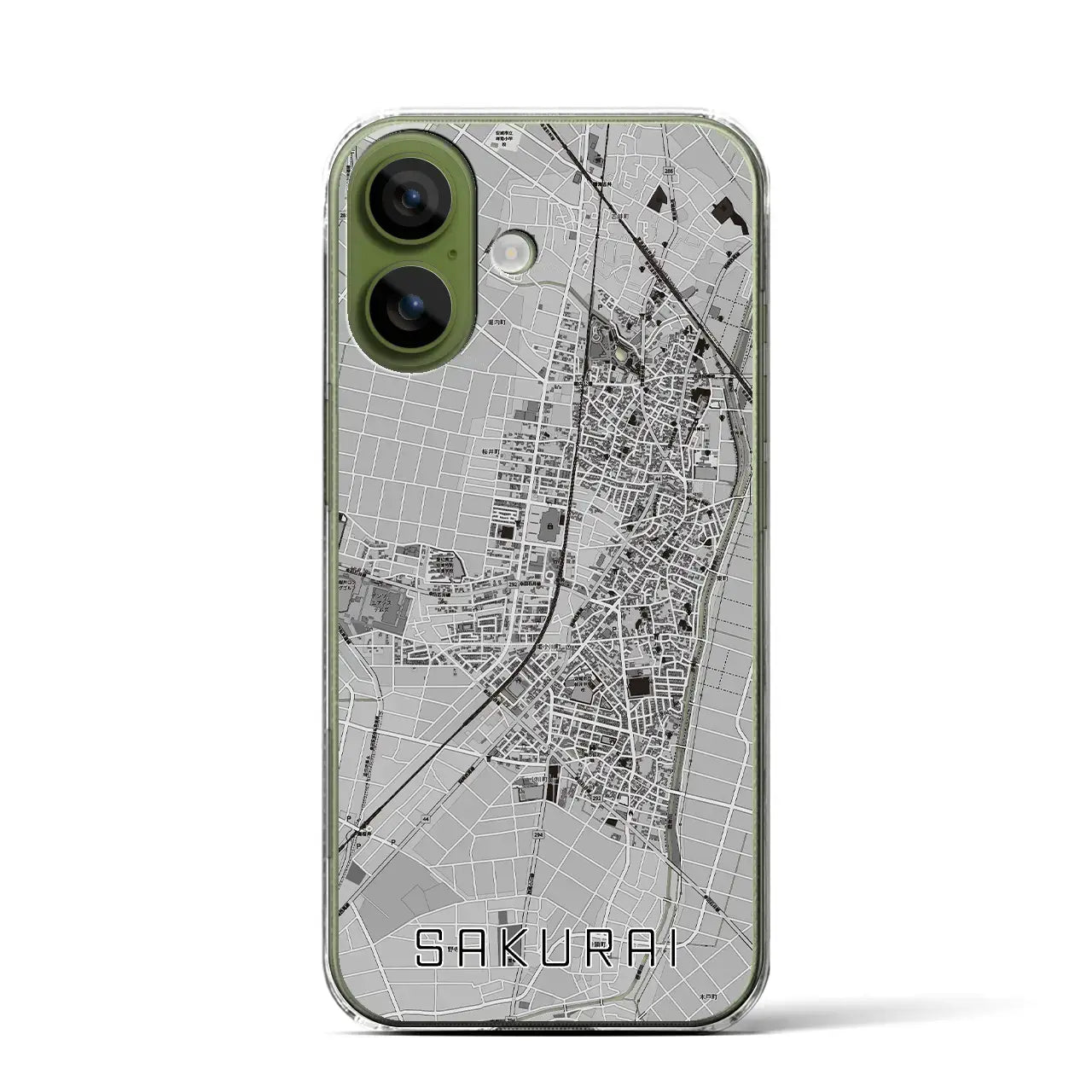 【桜井(愛知県)】地図柄iPhoneケース(クリアタイプ)