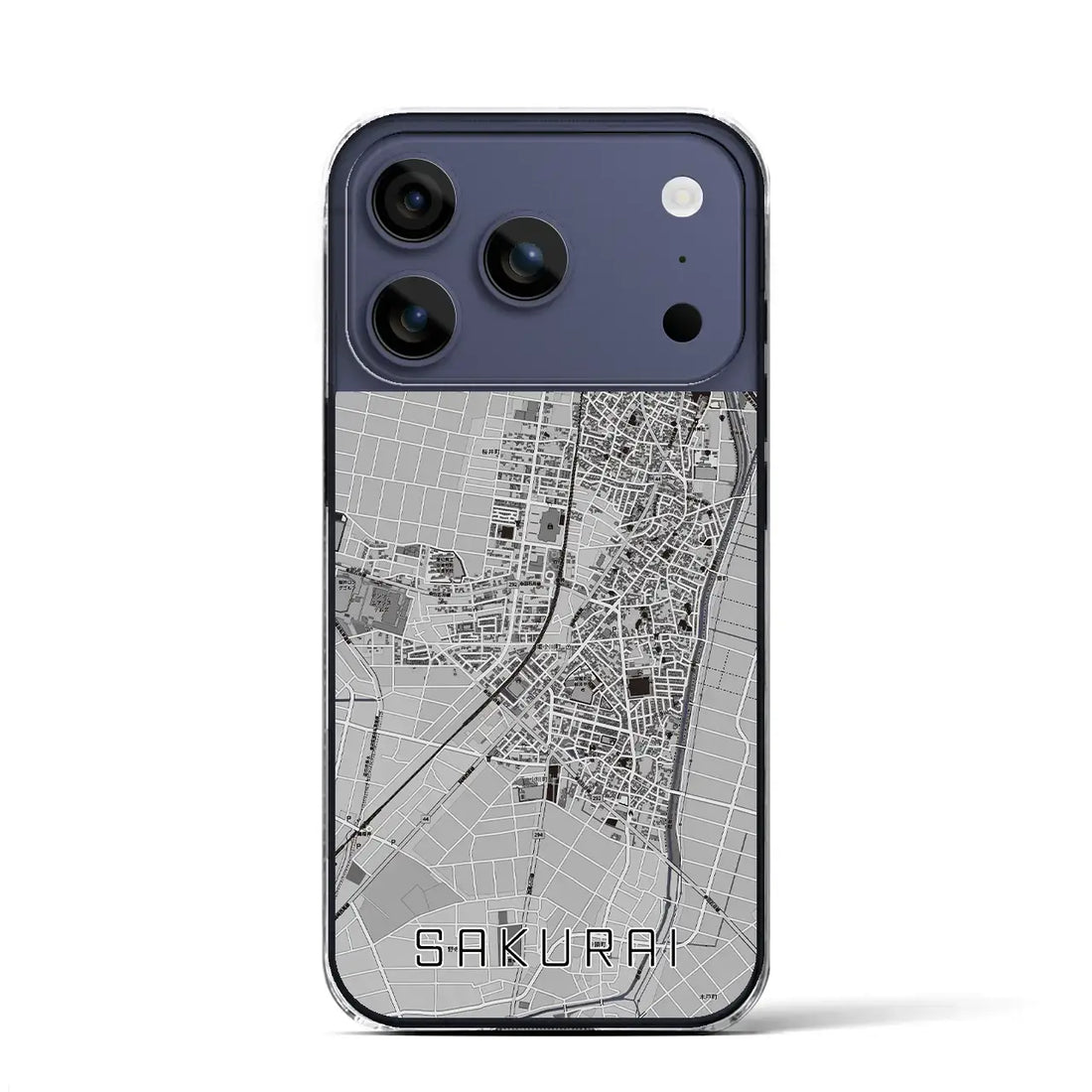 【桜井(愛知県)】地図柄iPhoneケース(クリアタイプ)