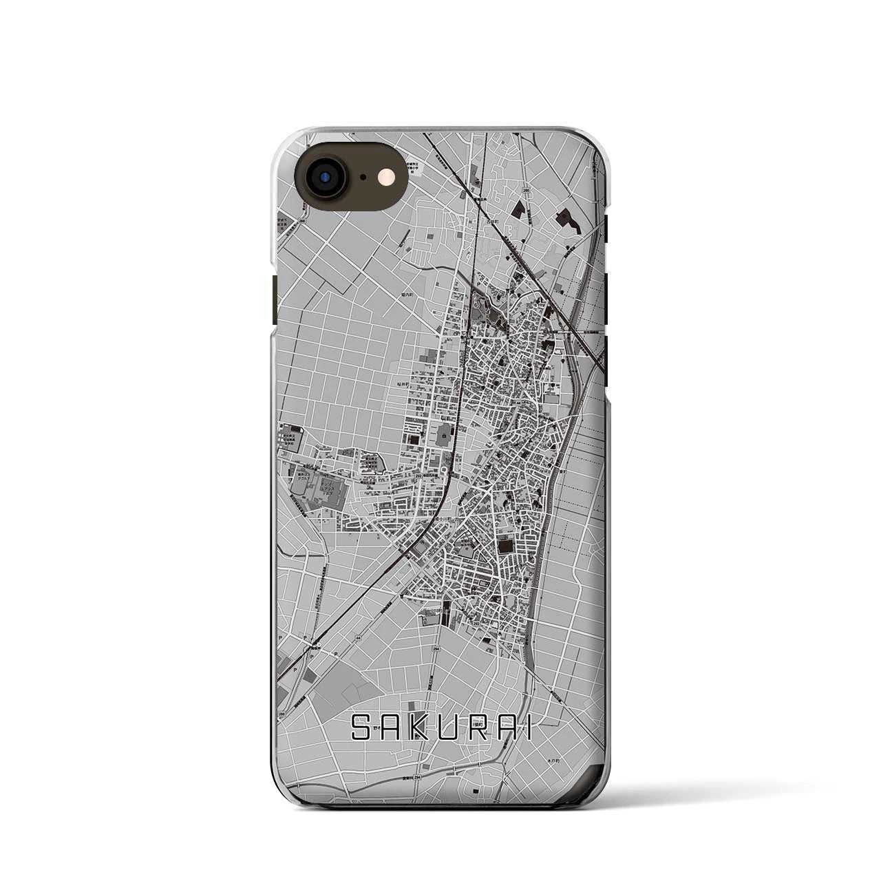 【桜井(愛知県)】地図柄iPhoneケース(クリアタイプ)