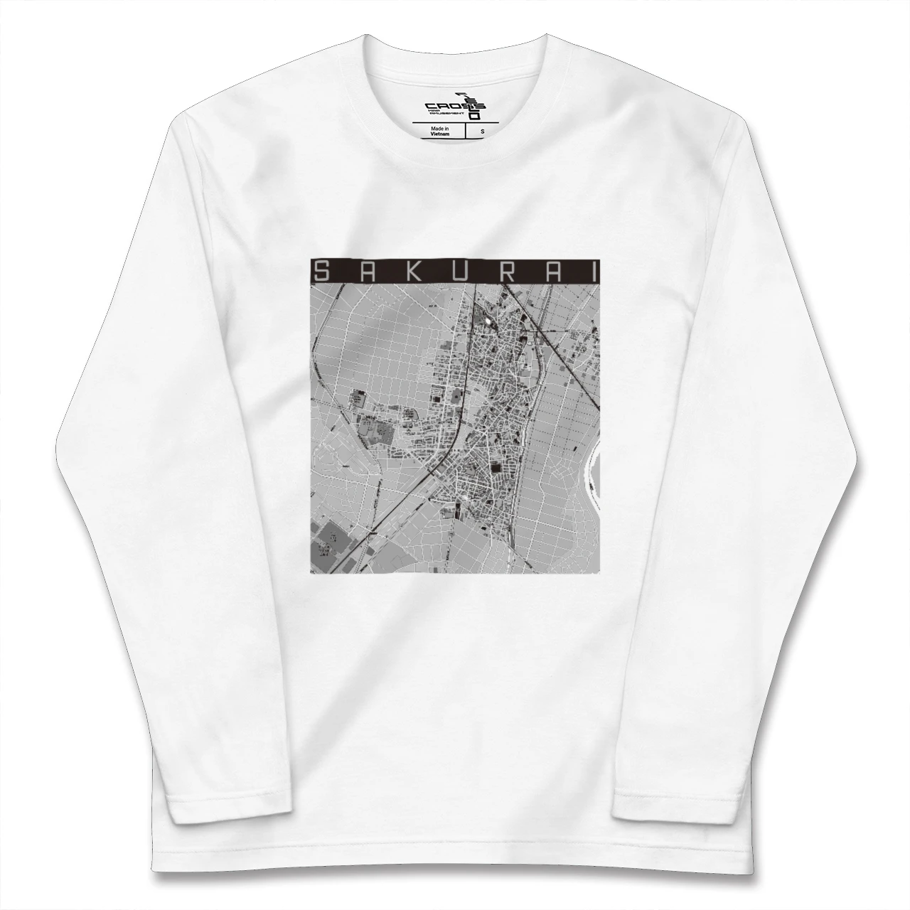 【桜井(愛知県)(愛知県)】地図柄ロングスリーブTシャツ