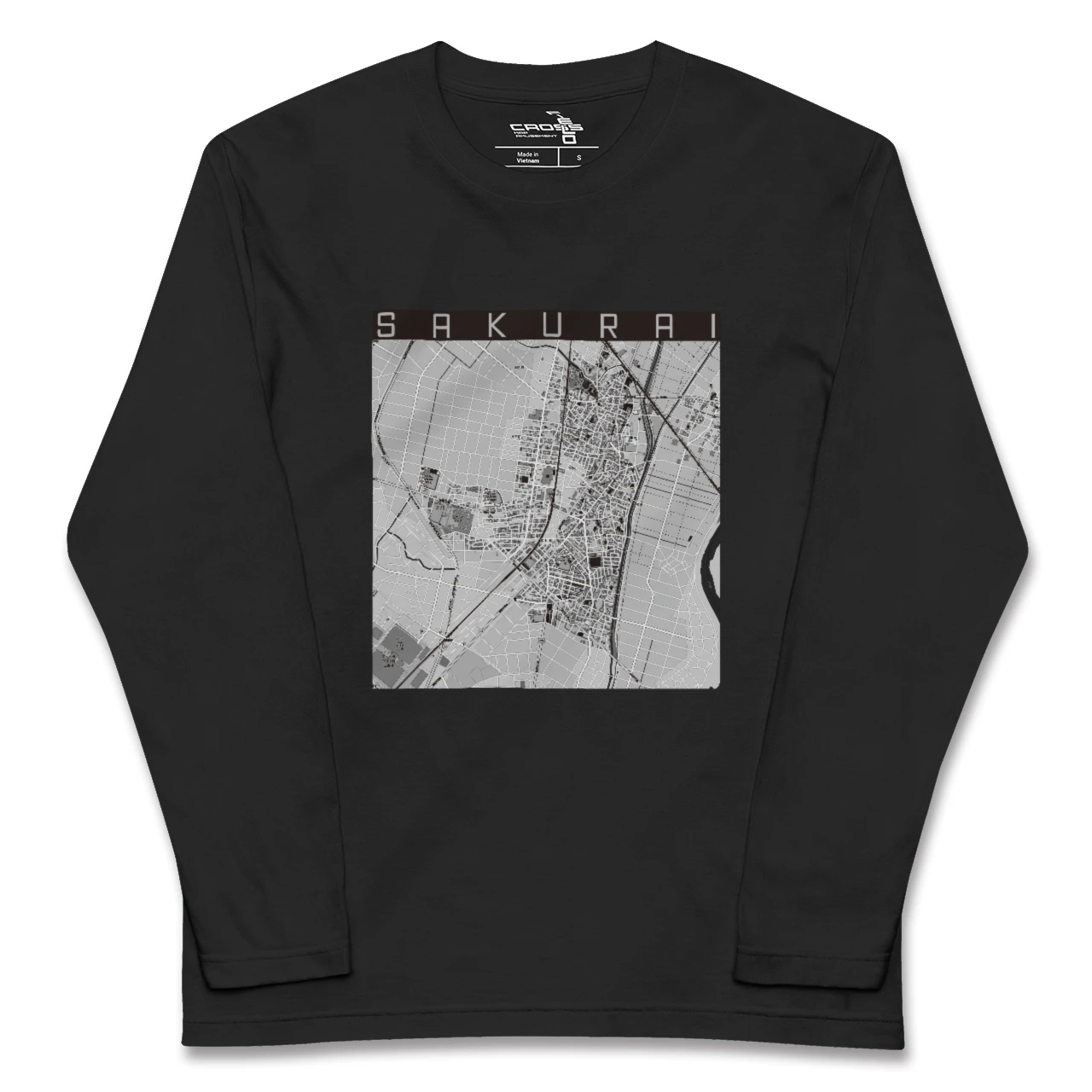 【桜井(愛知県)(愛知県)】地図柄ロングスリーブTシャツ