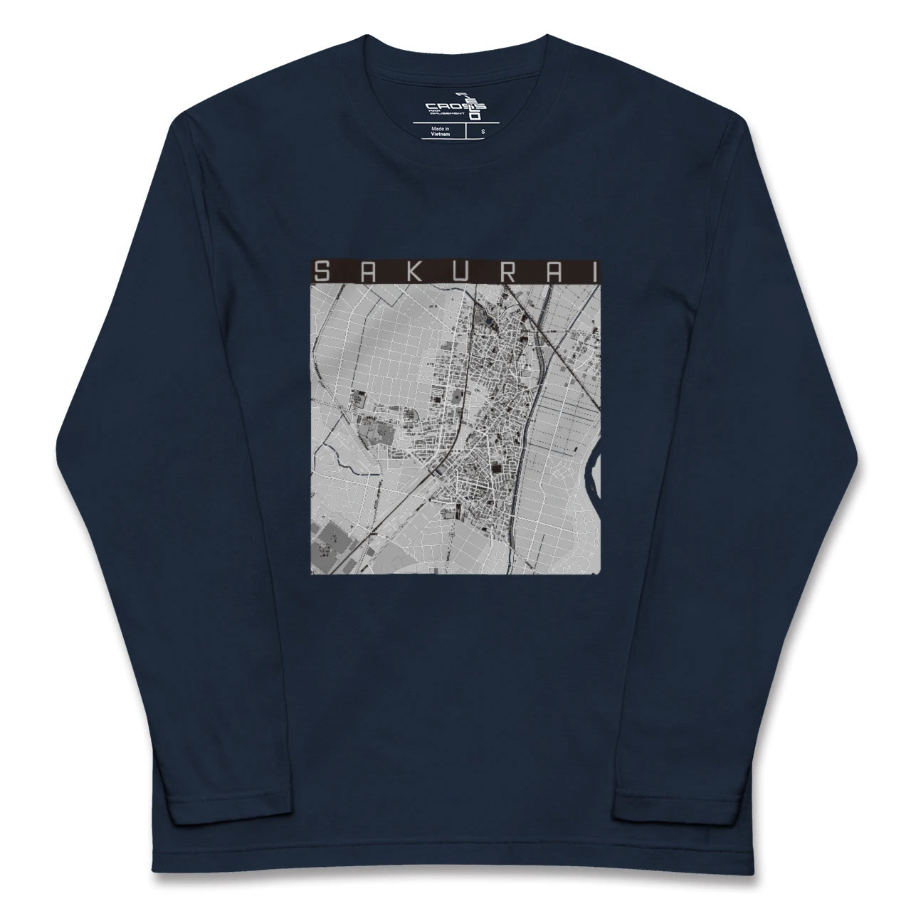 【桜井(愛知県)(愛知県)】地図柄ロングスリーブTシャツ