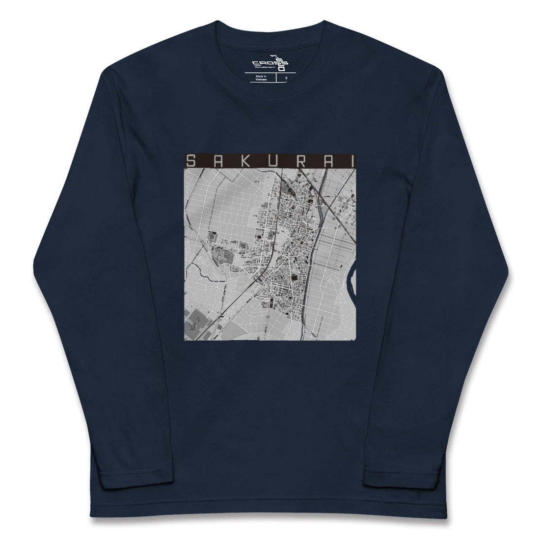 【桜井(愛知県)(愛知県)】地図柄ロングスリーブTシャツ