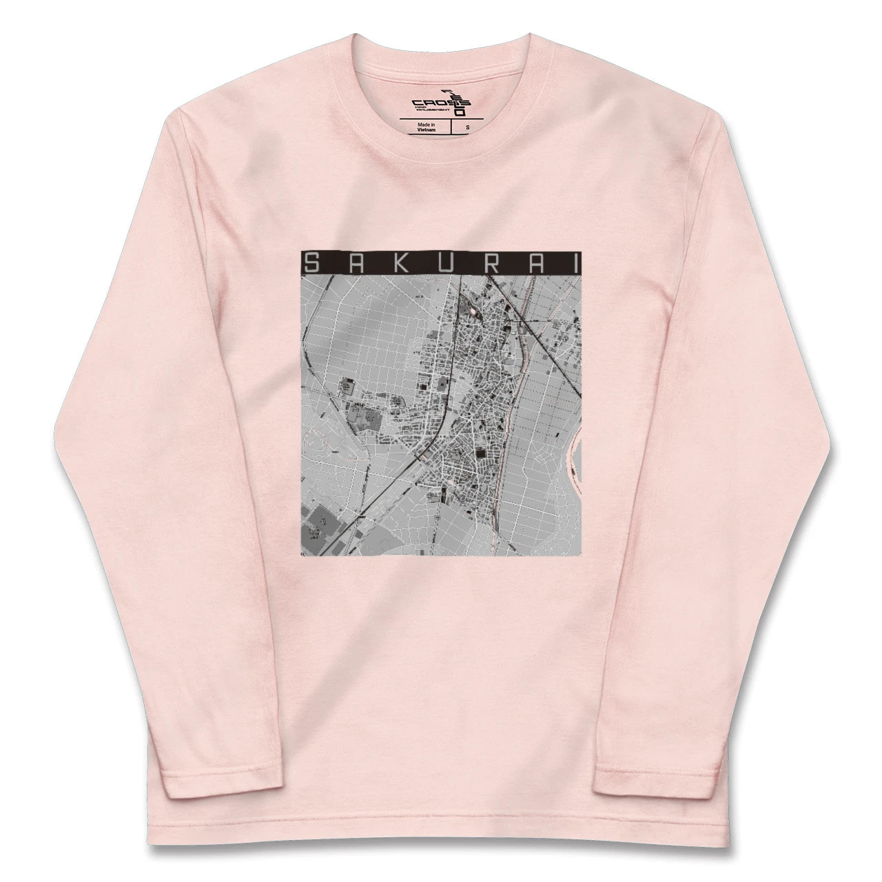 【桜井(愛知県)(愛知県)】地図柄ロングスリーブTシャツ