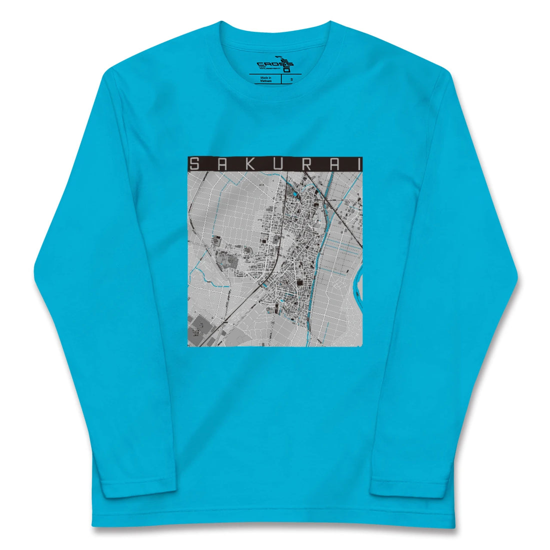 【桜井(愛知県)(愛知県)】地図柄ロングスリーブTシャツ