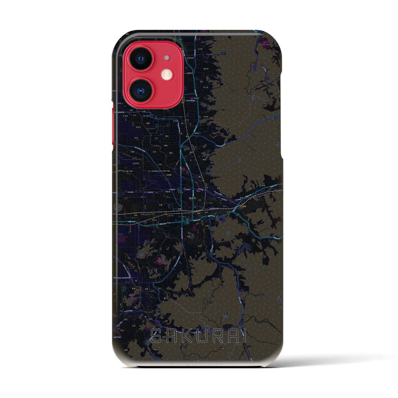 【桜井(奈良県)】地図柄iPhoneケース(バックカバータイプ)