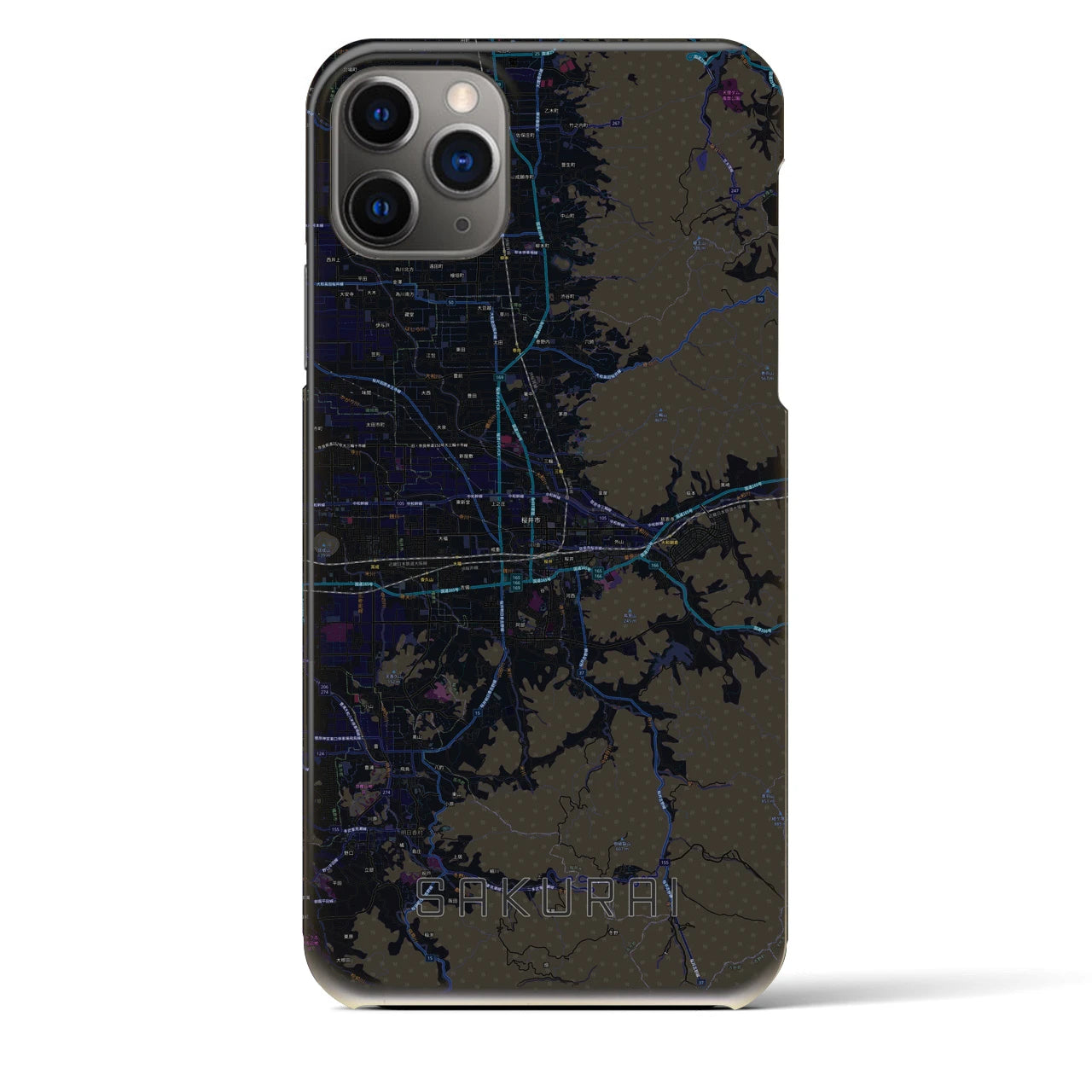 【桜井(奈良県)】地図柄iPhoneケース(バックカバータイプ)