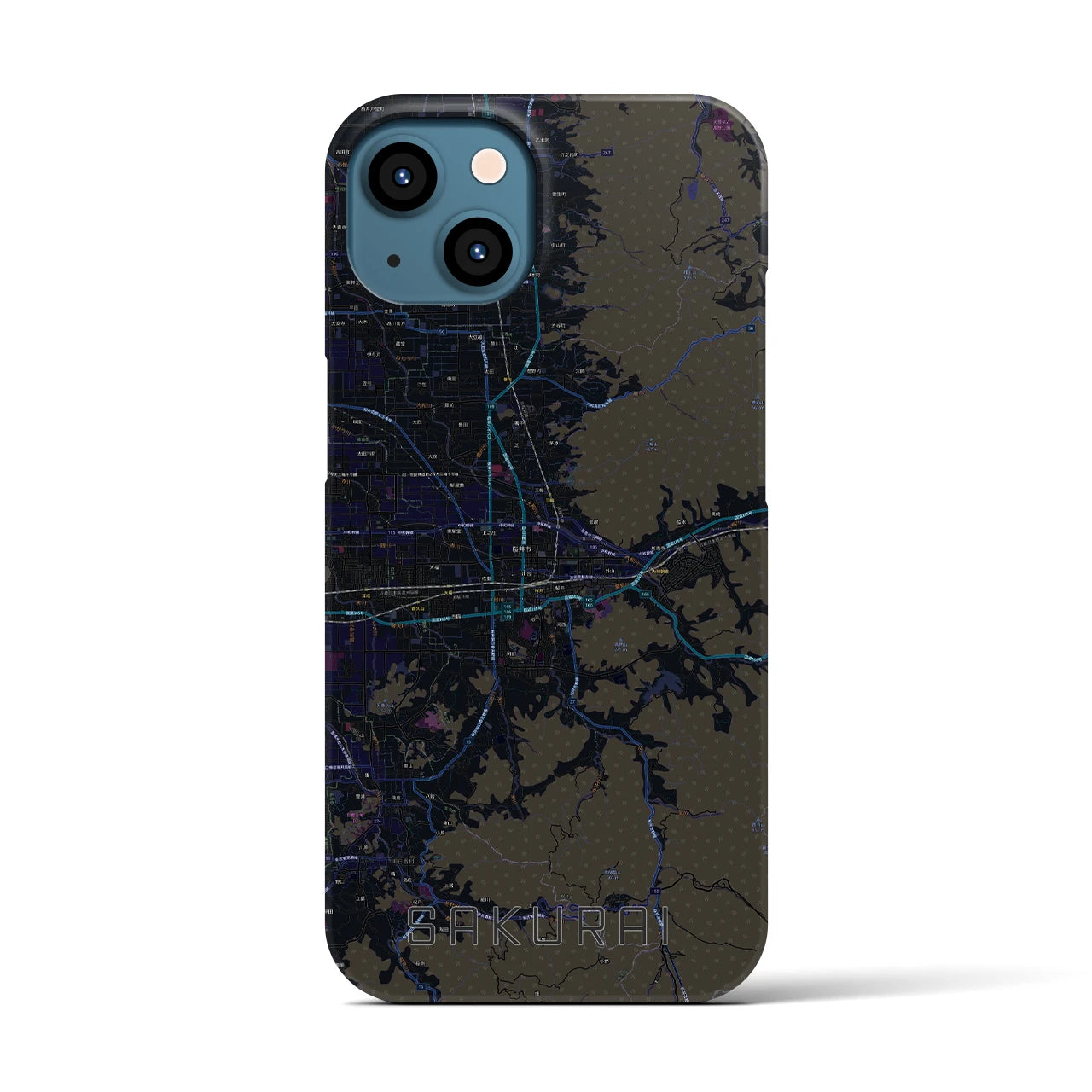 【桜井(奈良県)】地図柄iPhoneケース(バックカバータイプ)