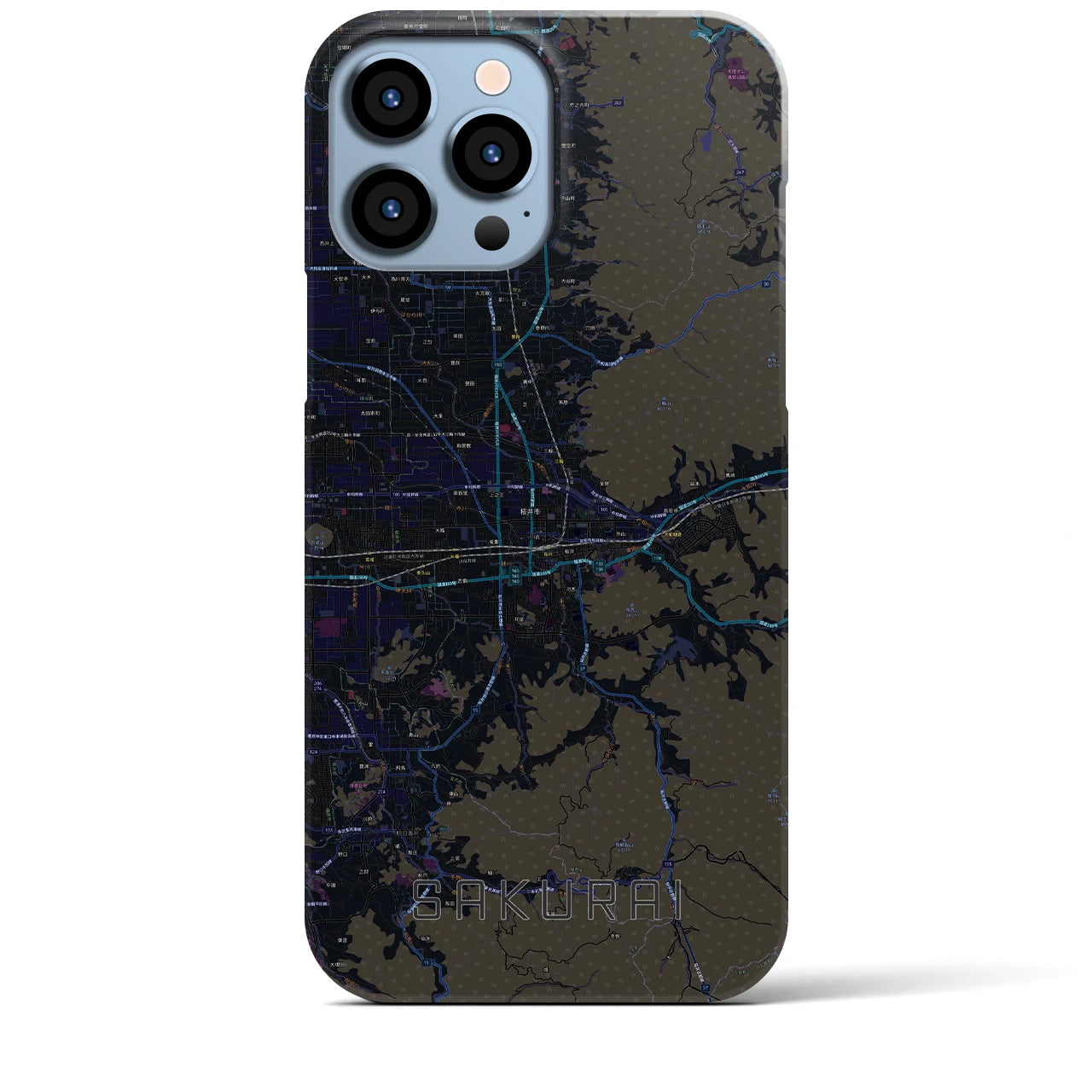 【桜井(奈良県)】地図柄iPhoneケース(バックカバータイプ)