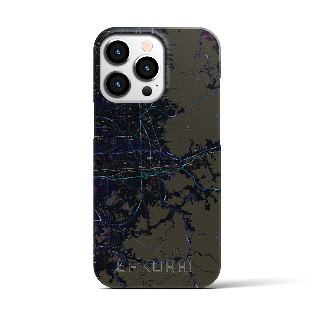 【桜井(奈良県)】地図柄iPhoneケース(バックカバータイプ)