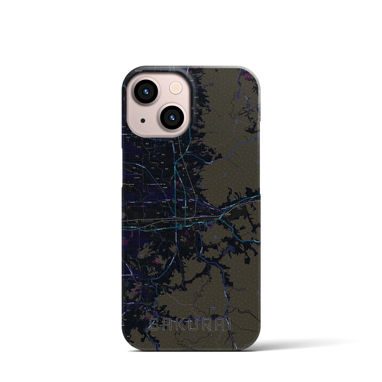 【桜井(奈良県)】地図柄iPhoneケース(バックカバータイプ)