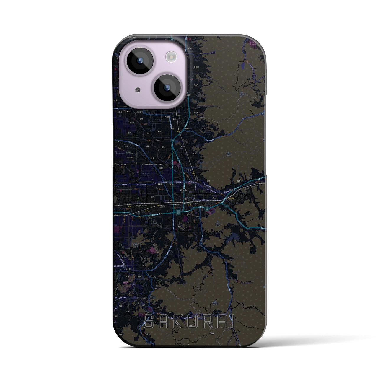 【桜井(奈良県)】地図柄iPhoneケース(バックカバータイプ)