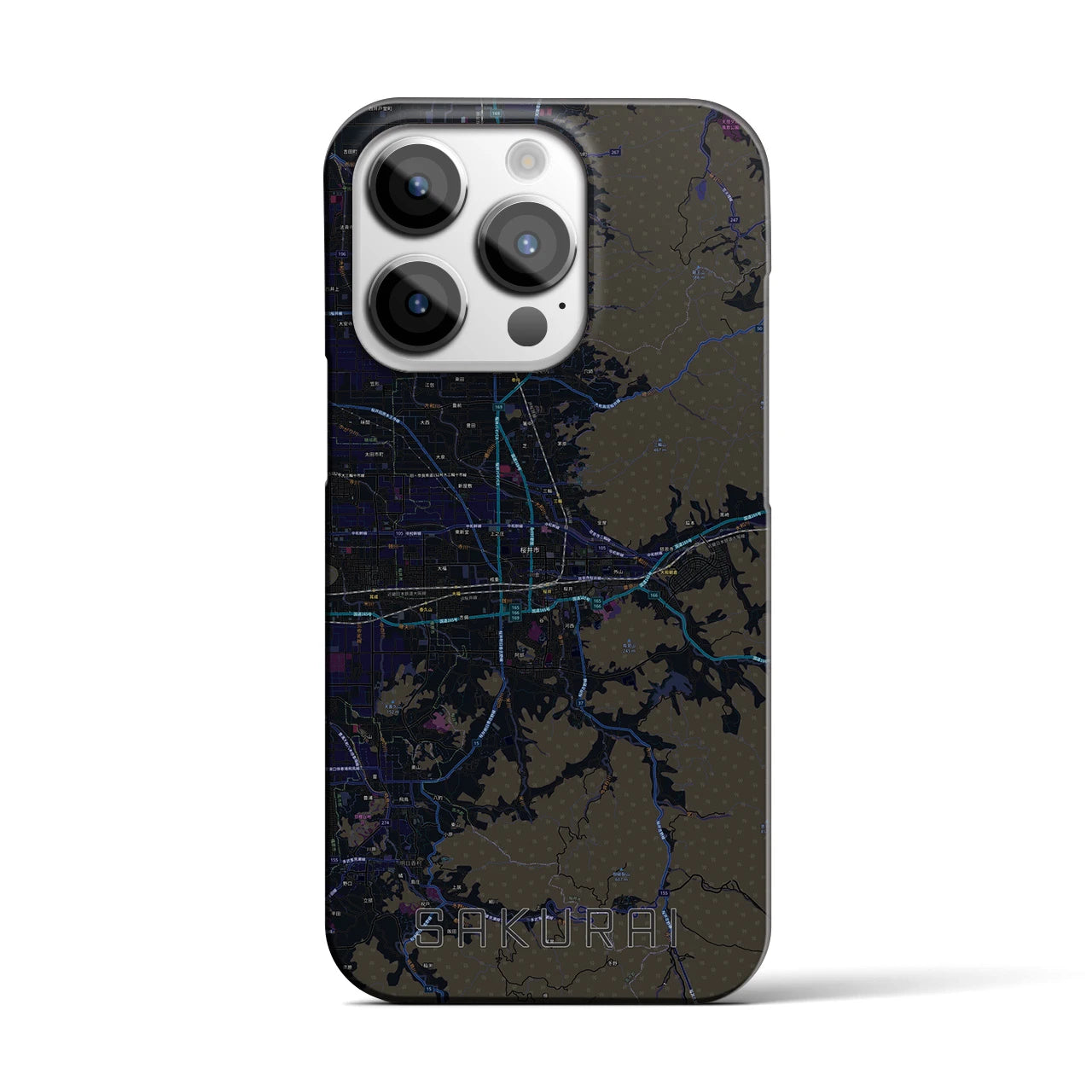 【桜井(奈良県)】地図柄iPhoneケース(バックカバータイプ)