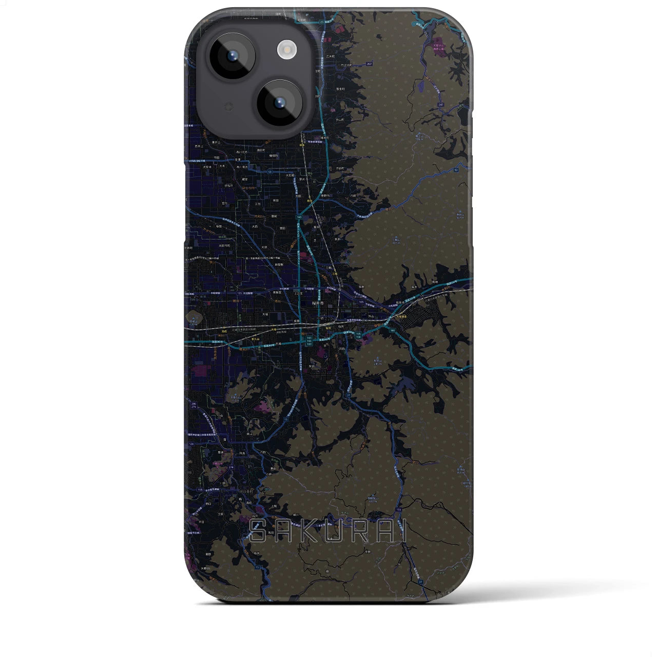 【桜井(奈良県)】地図柄iPhoneケース(バックカバータイプ)