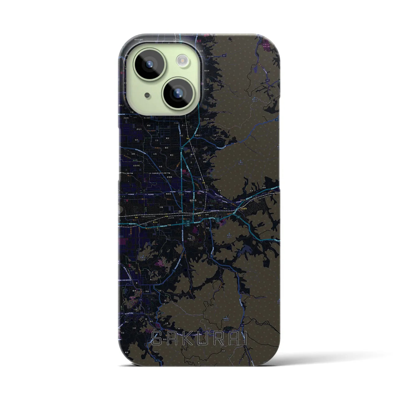 【桜井(奈良県)】地図柄iPhoneケース(バックカバータイプ)