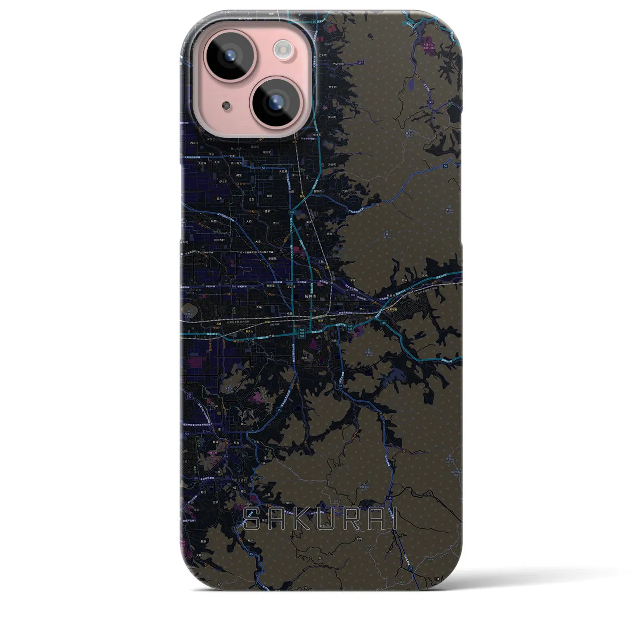 【桜井(奈良県)】地図柄iPhoneケース(バックカバータイプ)