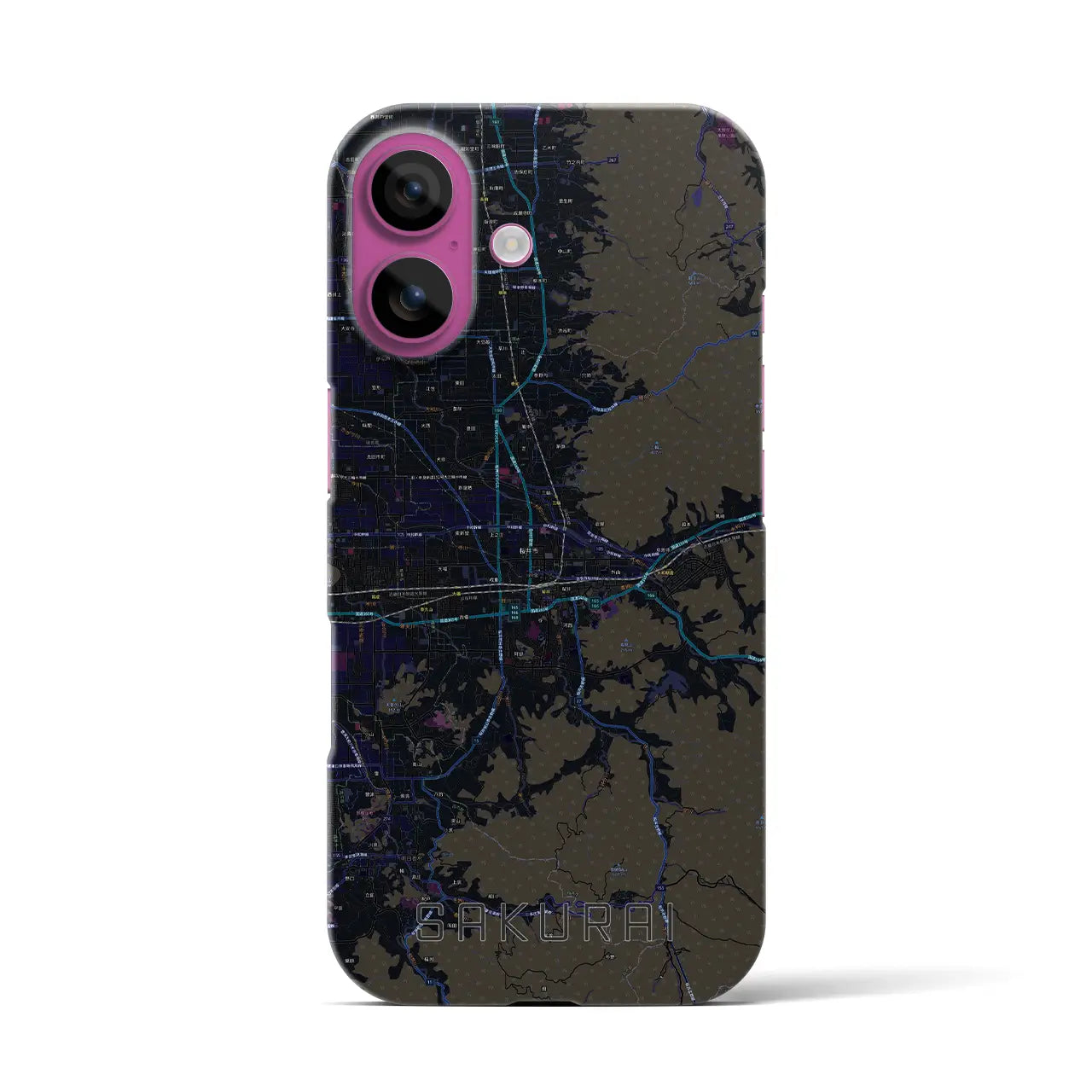 【桜井(奈良県)】地図柄iPhoneケース(バックカバータイプ)