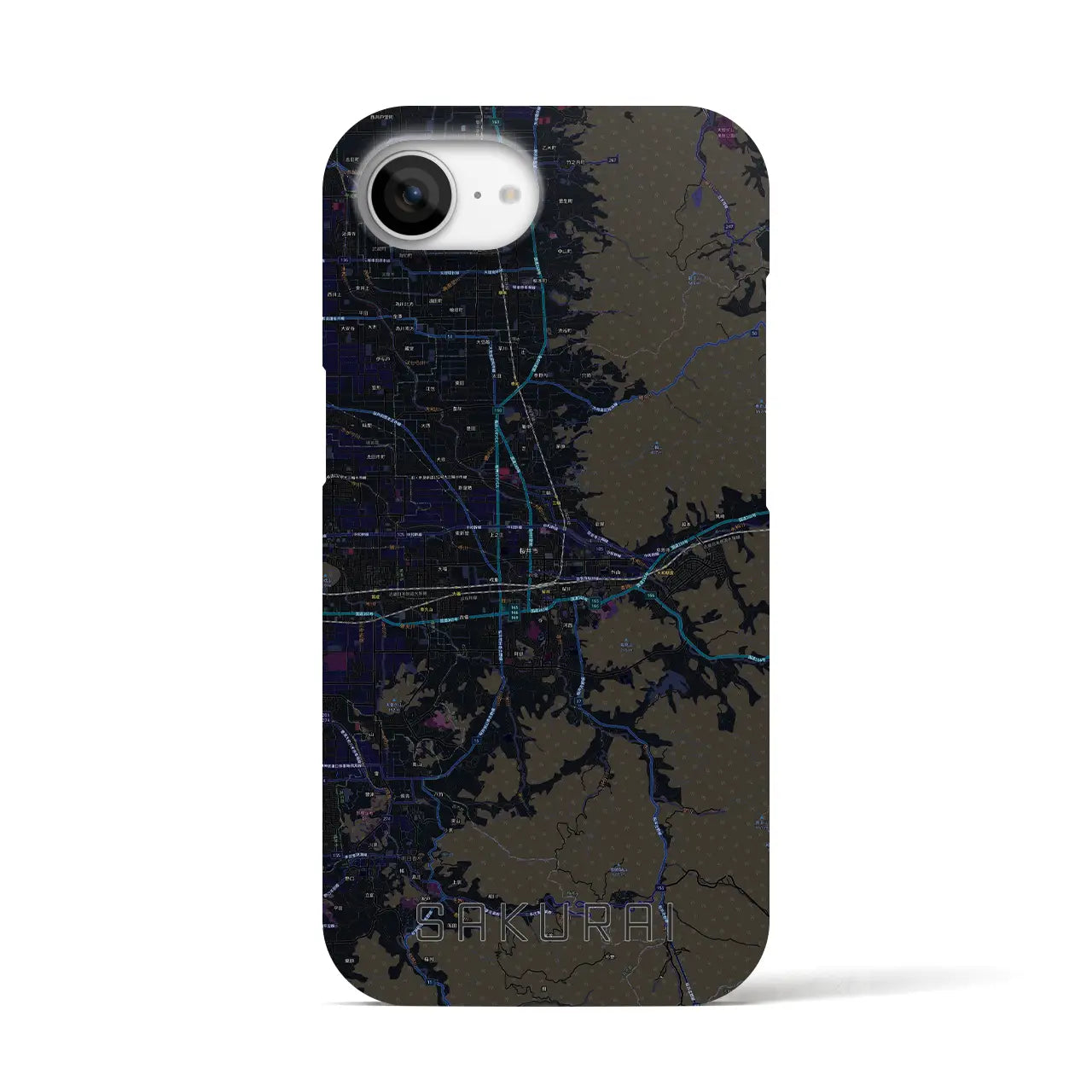 【桜井(奈良県)】地図柄iPhoneケース(バックカバータイプ)