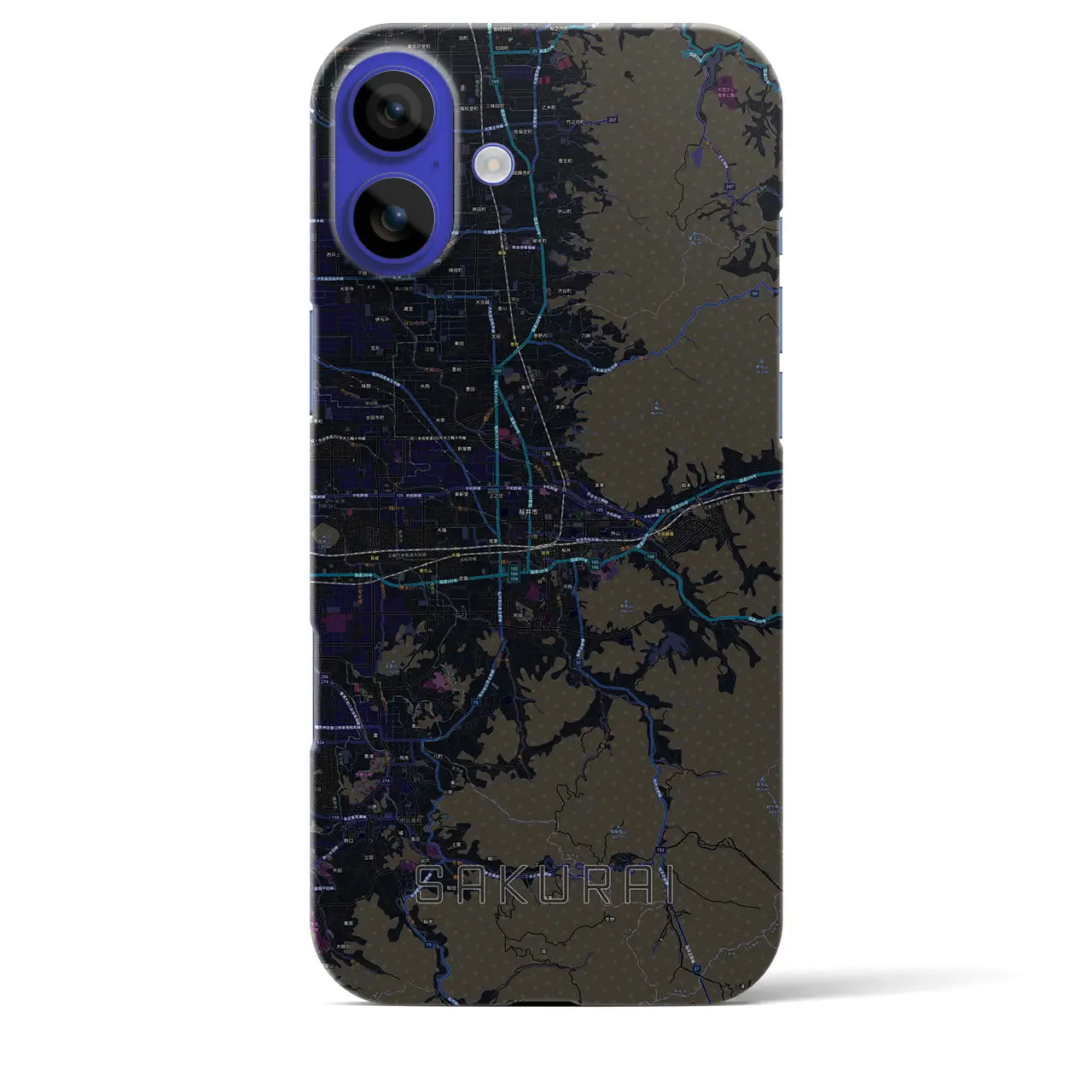 【桜井(奈良県)】地図柄iPhoneケース(バックカバータイプ)