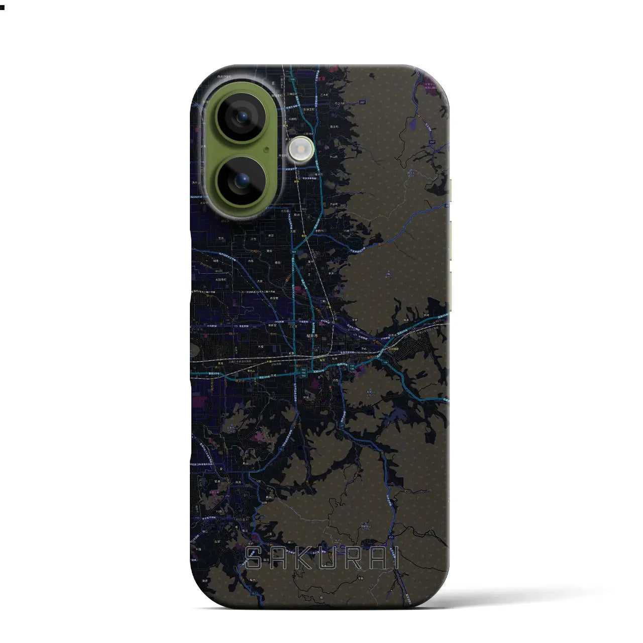 【桜井(奈良県)】地図柄iPhoneケース(バックカバータイプ)